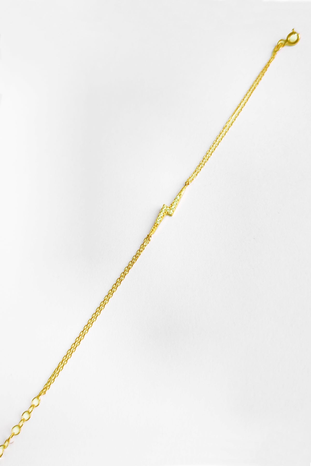 White Stone Lightning Silver Bracelet