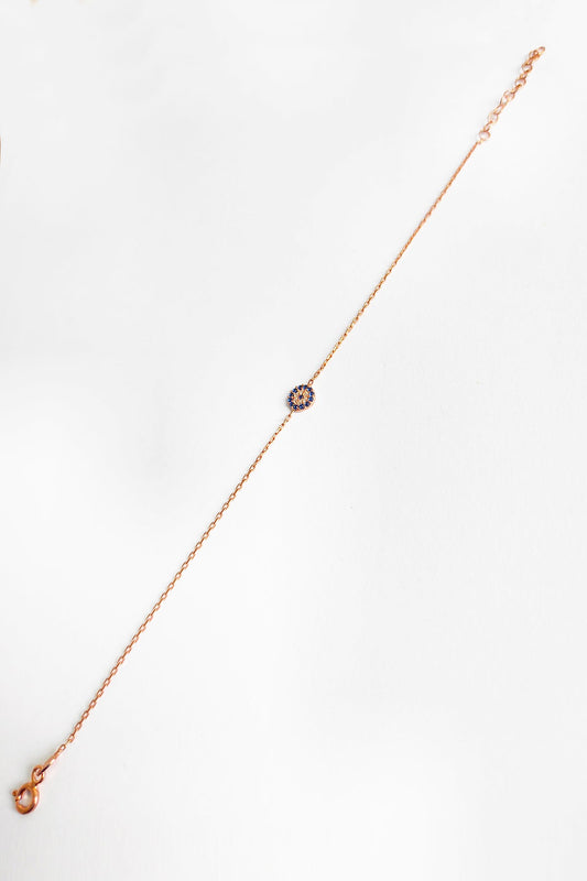 Classic Evil Eye Beaded Silver Bracelet