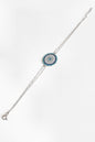 Big Evil Eye Bead Silver Bracelet