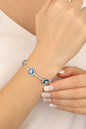 Evil Eye Charm Bracelet – Dainty Protection Jewelry for Women- 925 Sterling Silver Evil Eye Bracelet – Blue Nazar Charm Gift