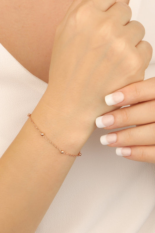 Silver Without Stone Ball Chain Bracelet, 925 Sterling Silver Bracelet For Woman, Chain Link Bracelet, Minimalist Cute Bracelet, Lover Bangle