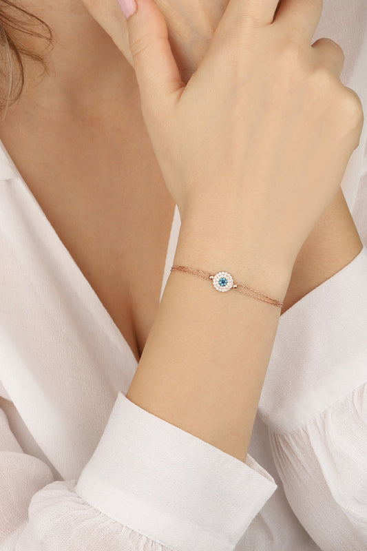 Turquoise Stone Daisy Silver Bracelet