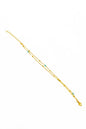 Double Row Enamel Evil Eye Beads Silver Chain Bracelet