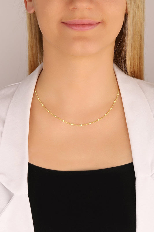 Without Stone, Chain Silver Choker Necklace