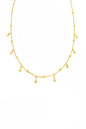 Dainty Elegant Stone style Cubic zirconia Pendent Silver Choker Necklace