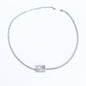 Rectangular 2 mm Tennis Chain Sterling Silver Necklace