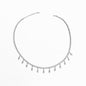 Drop Stone 2 mm Tennis Chain Necklace, Cubic Zirconia Tennis Choker Necklace