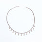Drop Stone 2 mm Tennis Chain Necklace, Cubic Zirconia Tennis Choker Necklace