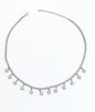 Pendent Round Stone 2 mm Tennis Chain Sterling Silver Necklace