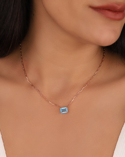 Colorful Stone Silver Chain Necklace, Stone Necklace ,Gemstone Necklace