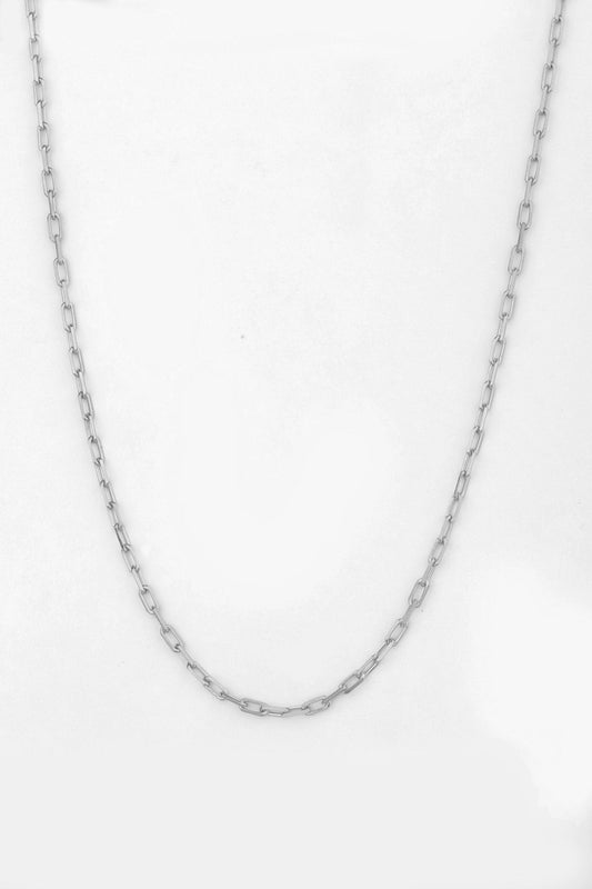 Snap Rectangle Silver Chain