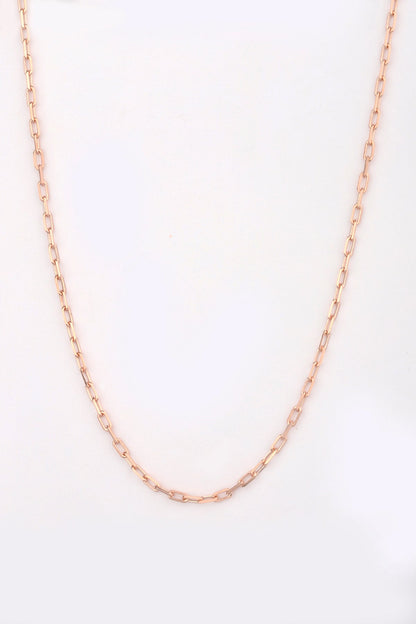 Snap Rectangle Silver Chain