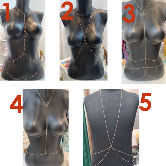 Body Jewelry, Body Chain, Layered Body Chain Bralette, Bra Beach Jewellery