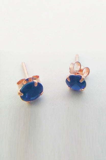Sapphire Stone Small Silver Earring