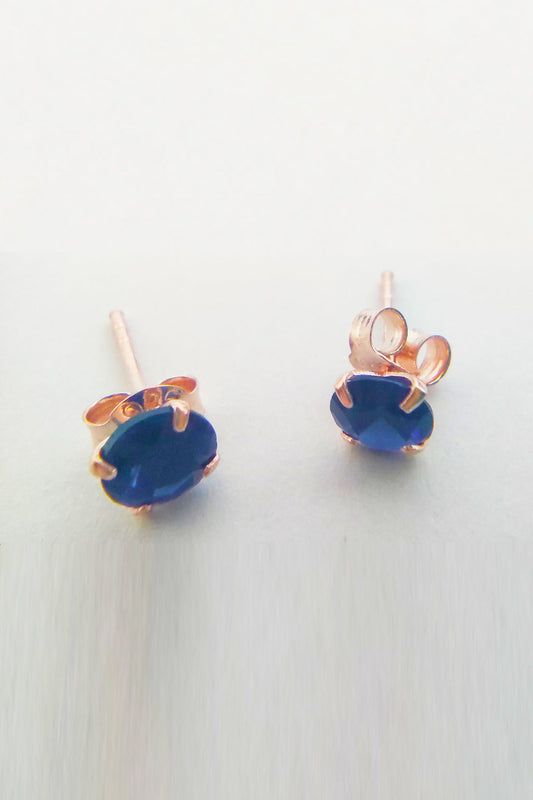 Sapphire Stone Small Silver Earring
