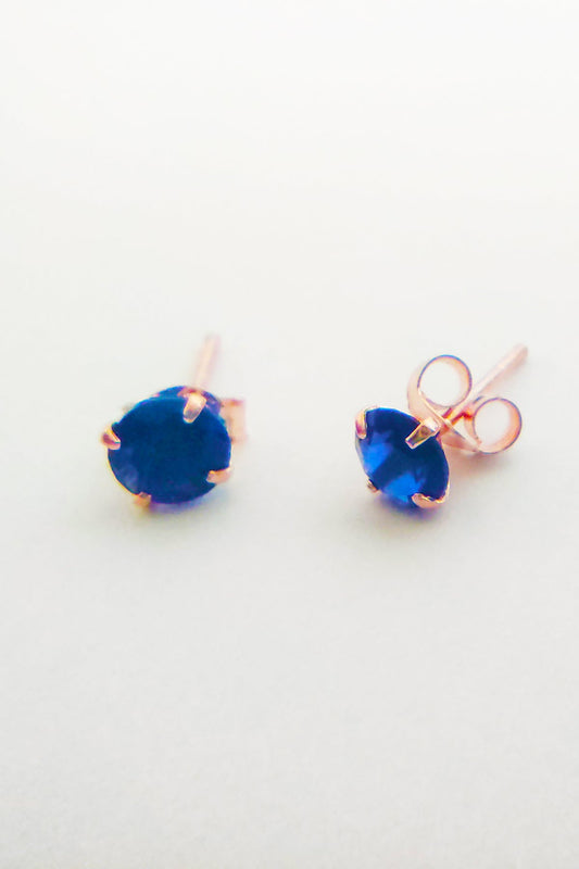 Sapphire Stone Small Silver Earring