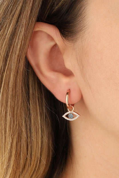 Turquoise Stone Eye Silver Earrings