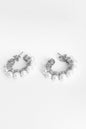 Pearl Silver Hoop Earrings