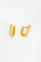 White Zircon Stone Studded Silver Earrings