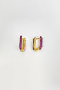 Pink Stone Studded Silver Earrings
