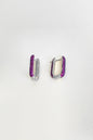 Pink Stone Studded Silver Earrings
