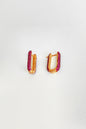Pink Stone Studded Silver Earrings
