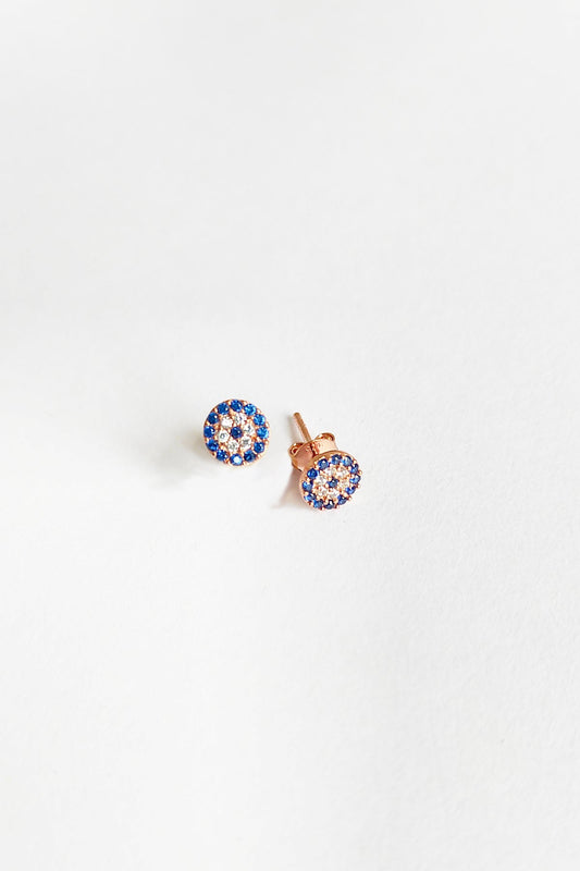 Classic Evil Eye Bead Silver Earrings