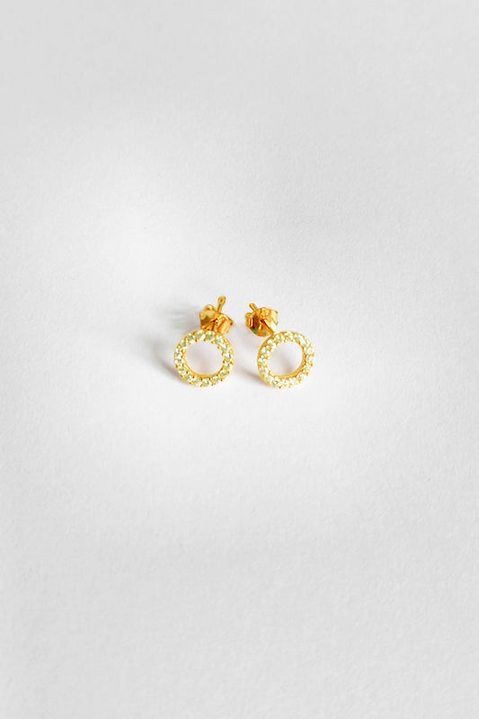 White Stone Small Hoop Silver Earrings