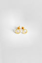 White Stone Small Hoop Silver Earrings