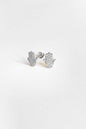 White Stone Fatima Mother Silver Earrings