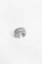 Thick Silver Cartilage Earring with White Stone