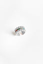Colorful Stone Thick Silver Cartilage Earrings