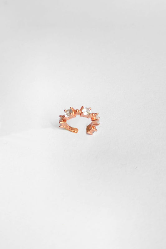 Spiked Stone Silver Cartilage Earrings