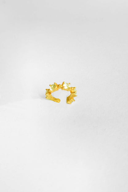 Spiked Stone Silver Cartilage Earrings