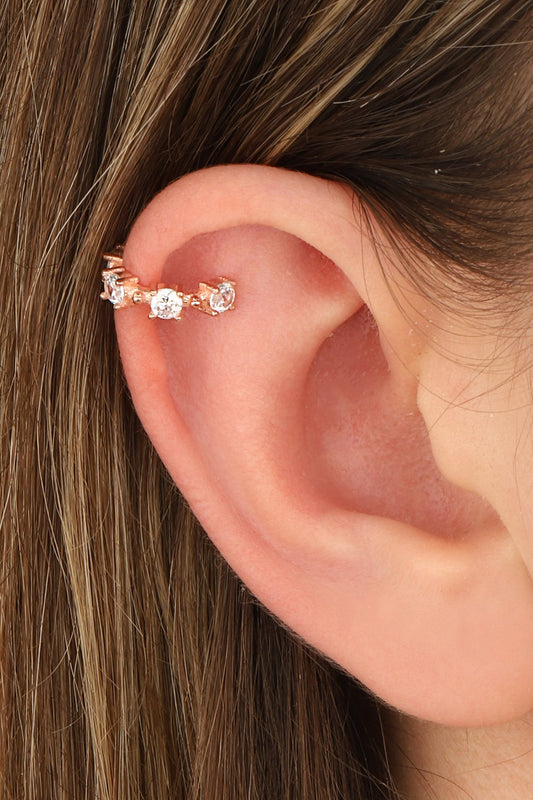 Spiked Stone Silver Cartilage Earrings