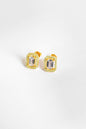 Baguette Stone Diamond Model Silver Earring
