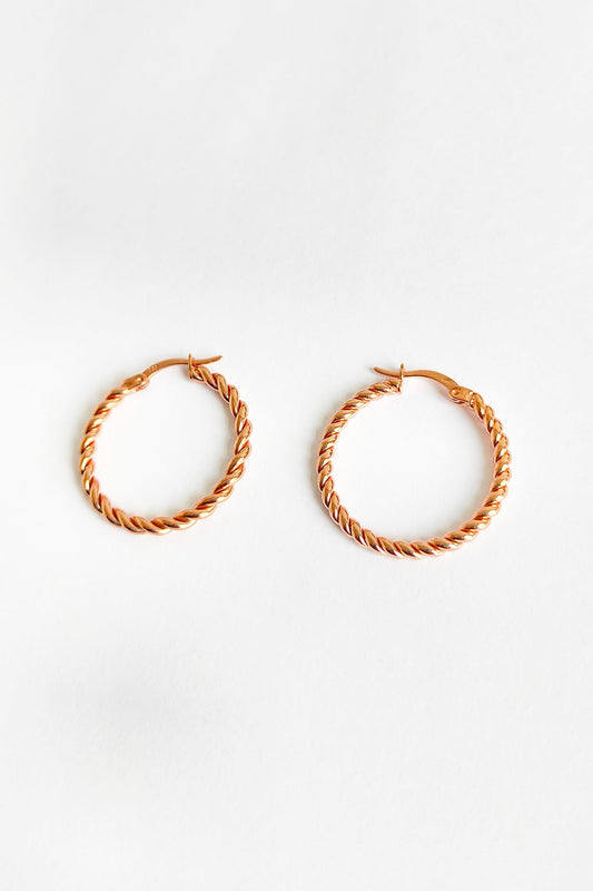 Medium Auger Sterling Silver Earrings
