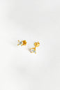 Single stone nailed silver earrings