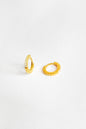 White Stone Small Hoop Silver Earrings