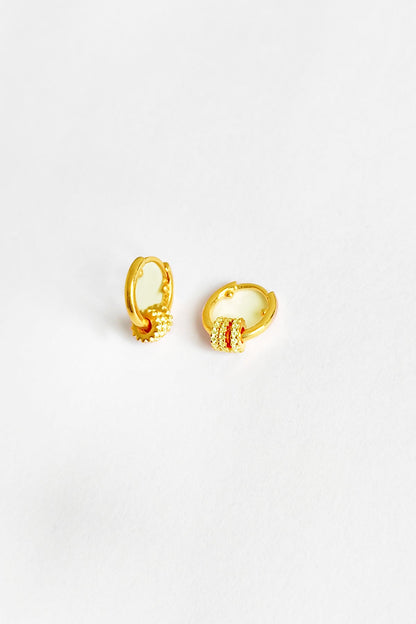 Gemstone Hoop Silver Hoop Earrings