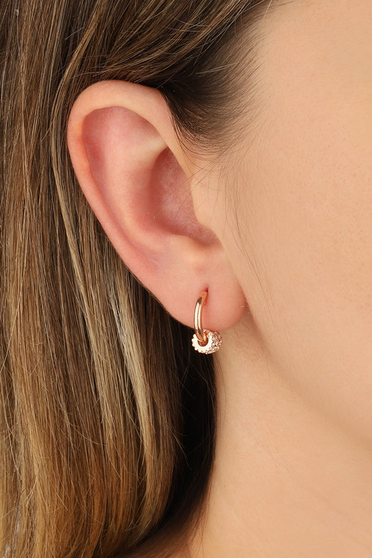 Gemstone Hoop Silver Hoop Earrings
