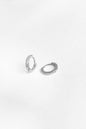 Zircon Stone Small Hoop Silver Earrings