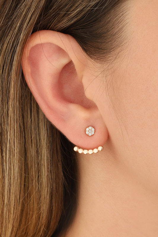 Silver White Stone Earrings