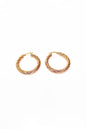 Silver Twisted Medium Hoop Earrings