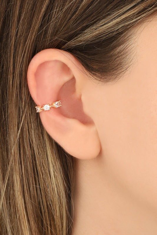 Zircon Stone Silver Cartilage Earrings