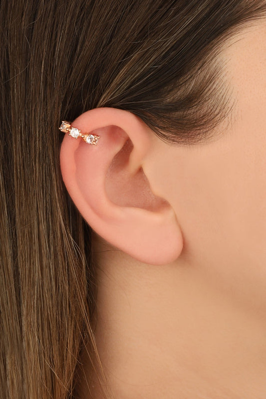 Zircon Stone Silver Cartilage Earrings