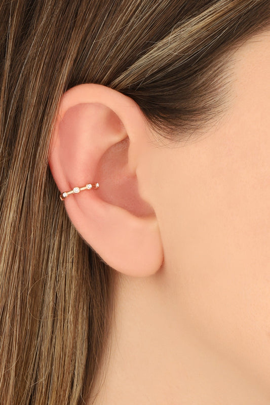 Stone Silver Cartilage Earrings