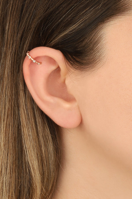 Stone Silver Cartilage Earrings