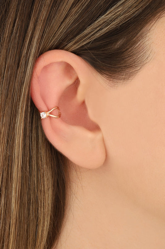 Silver Cartilage Single Stone Earrings