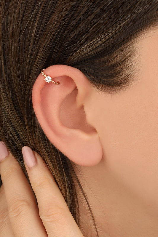 Twisted Silver Cartilage Earrings